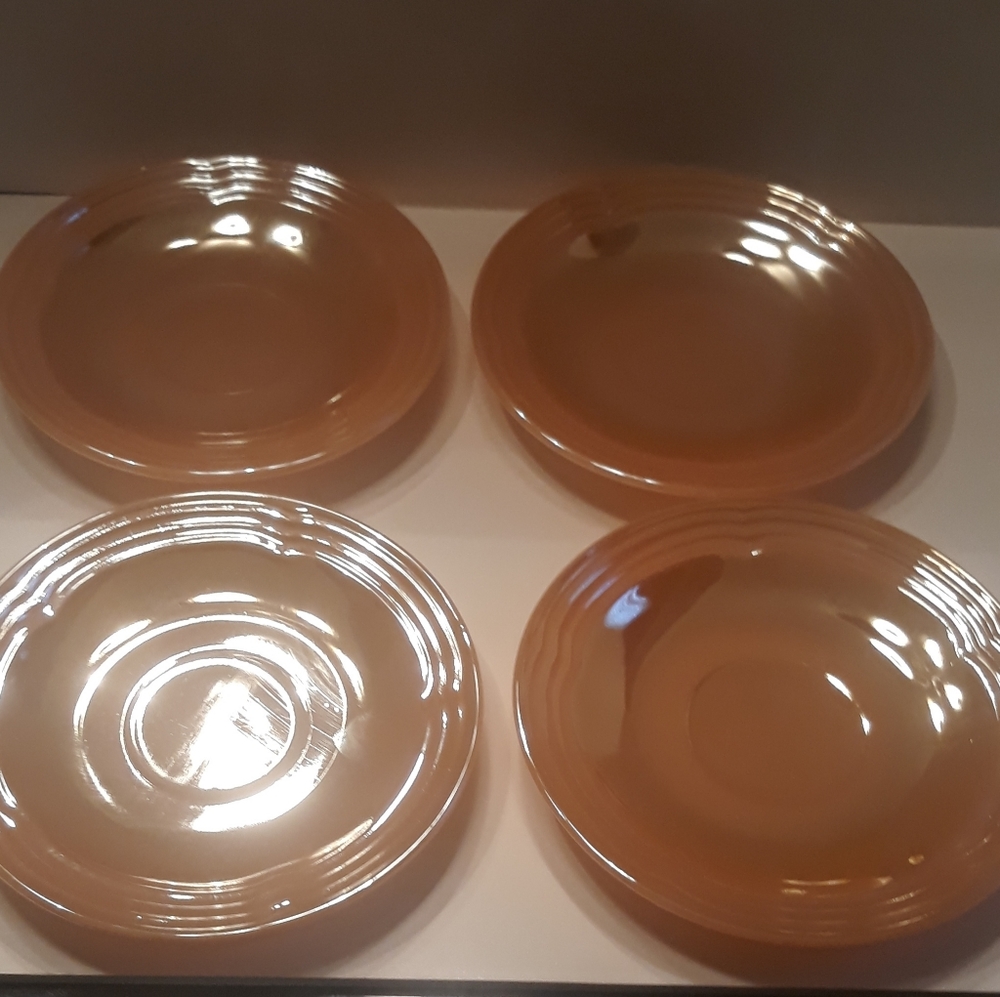 Fireking Lusterware Saucers.
